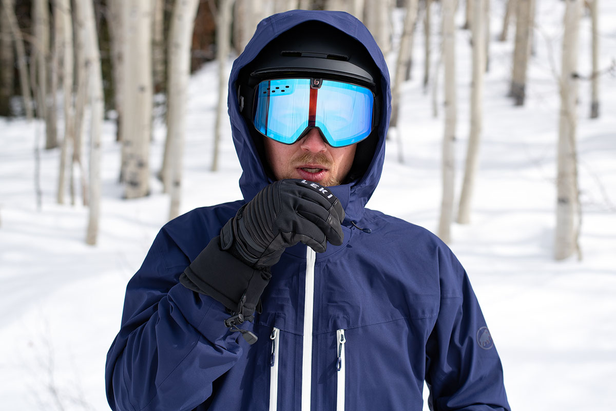 Mammut Stoney ski jacket (zipped up with hood)